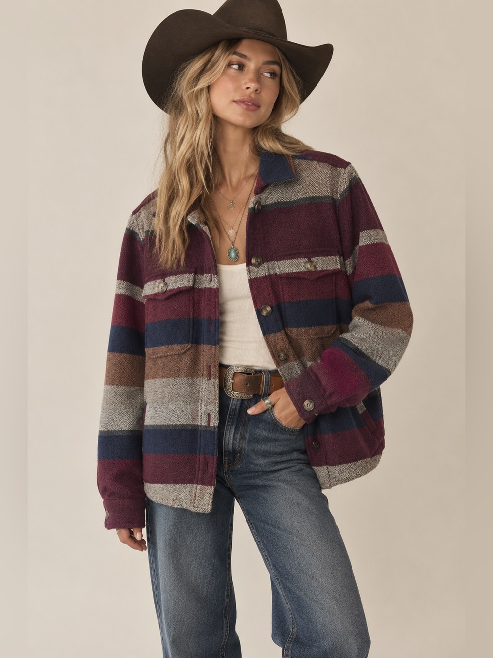 Idyllwind Miranda Lambert Striped Wool Blend Jacket Small Southwest West